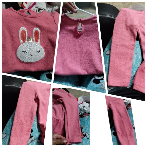 Nannette Kids Pink 2T Princess sequence rabbit bunny sweater glittery pink tutu - Picture 12 of 12